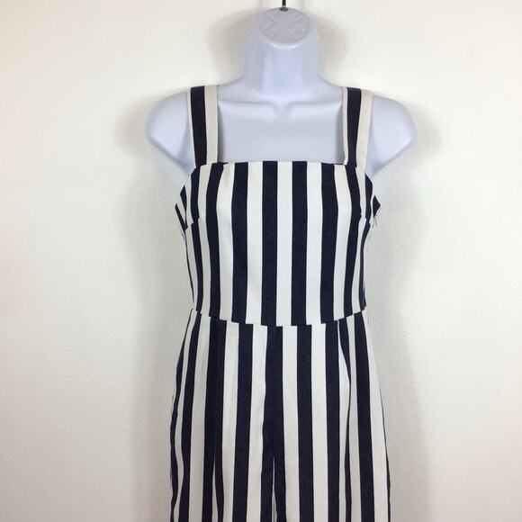 ASOS Stripe Pinny Jumpsuit with Frill Hem size 4 NWT - Picture 4 of 8